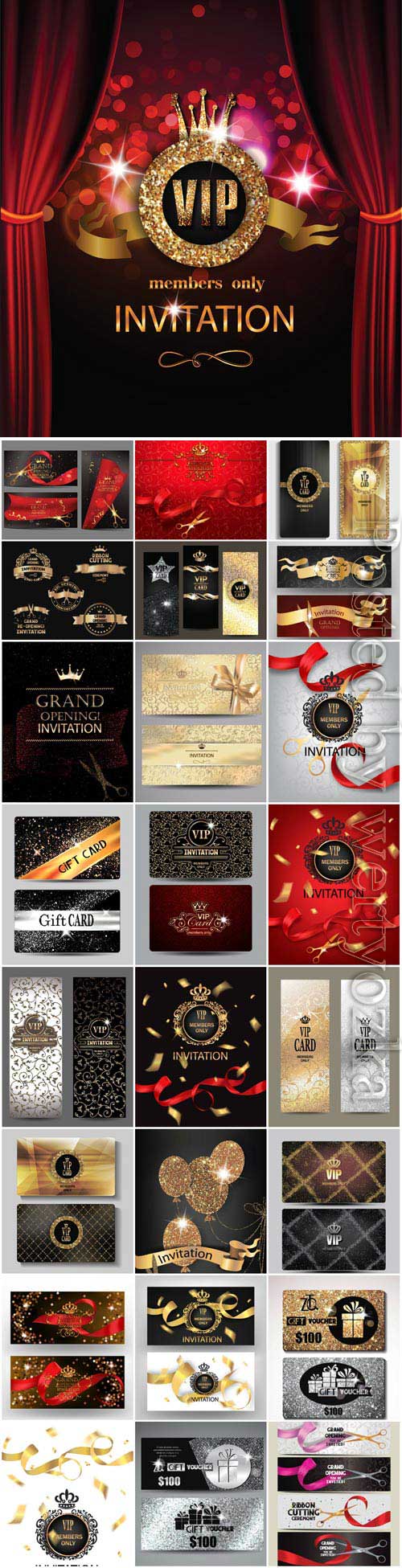 Luxury invitation cards in vector