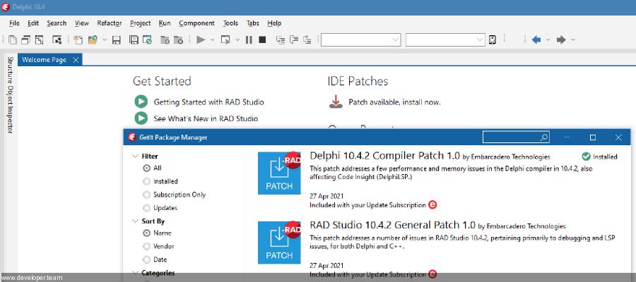 Delphi 10.4.2 RTL Patch 1.0 from May 03, 2021